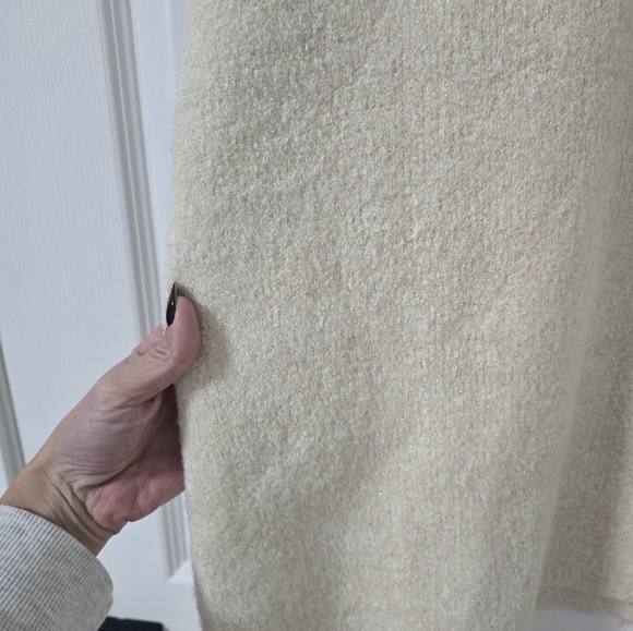 Zara Ivory Metallic Threads Mock Neck Sleeveless Sweater New Size S - Picture 7 of 11